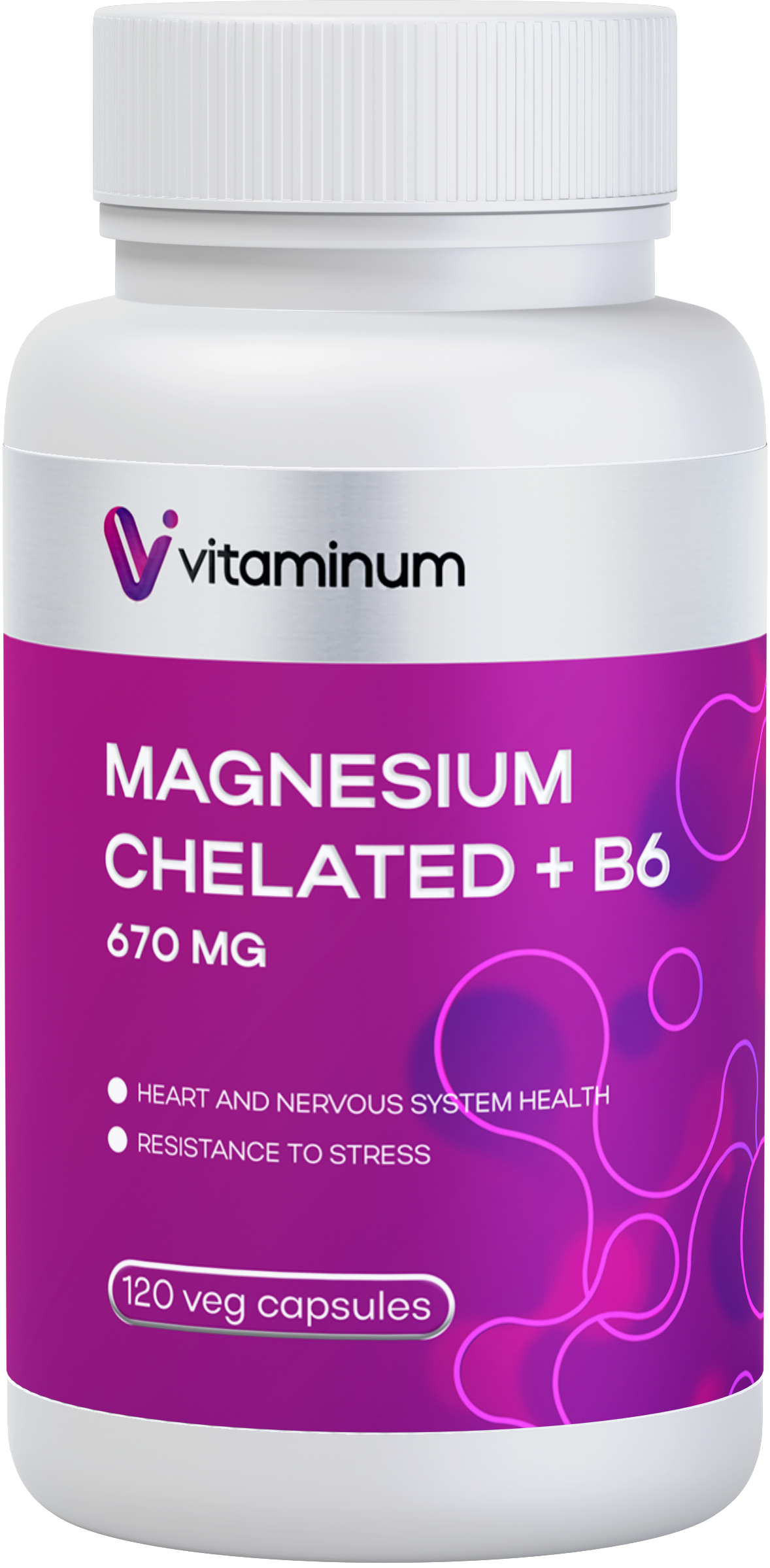  Vitaminum МАГНИЙ ХЕЛАТ + витамин В6 (670 MG) 120 капсул 800 мг  в Якутске
